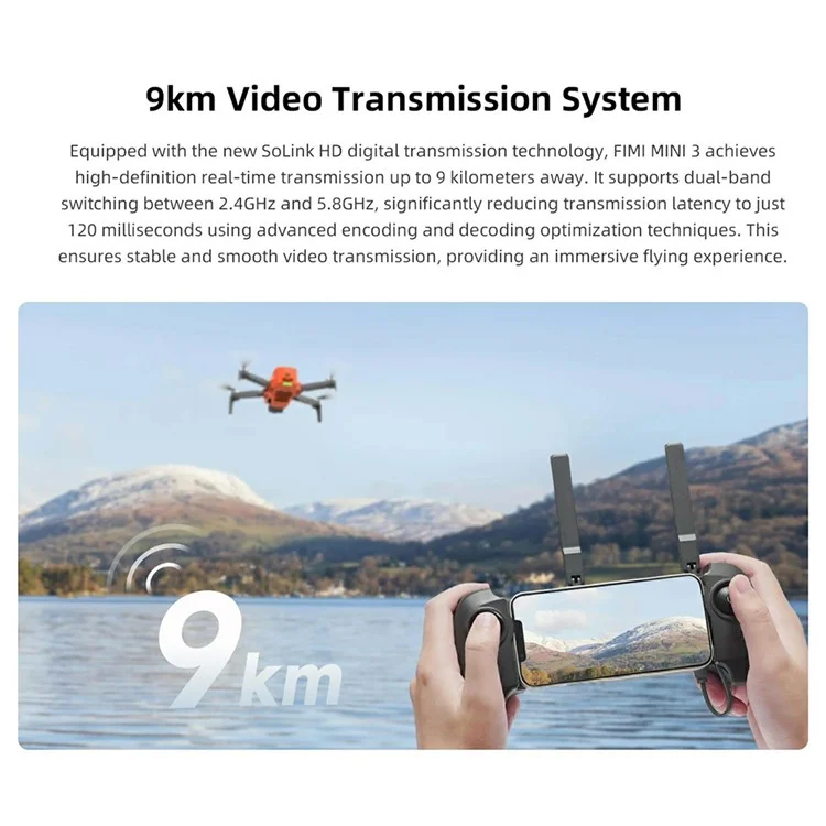 XIAOMIYOUPIN FIMI MINI 3 RC Drone HD Aerial Camera 9km Video Transmission Folding Quadcopter, 1 Battery