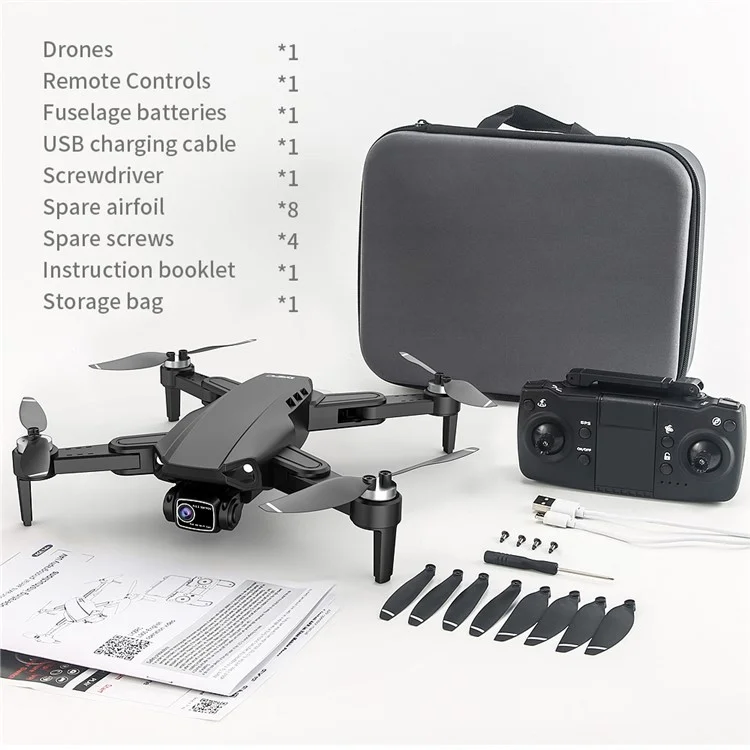 LYZ L900 PRO 4K Dual Camera HD RC Drone Brushless GPS  /  Image Follow RC Quadcopters with Storage Bag, Single Battery - Black