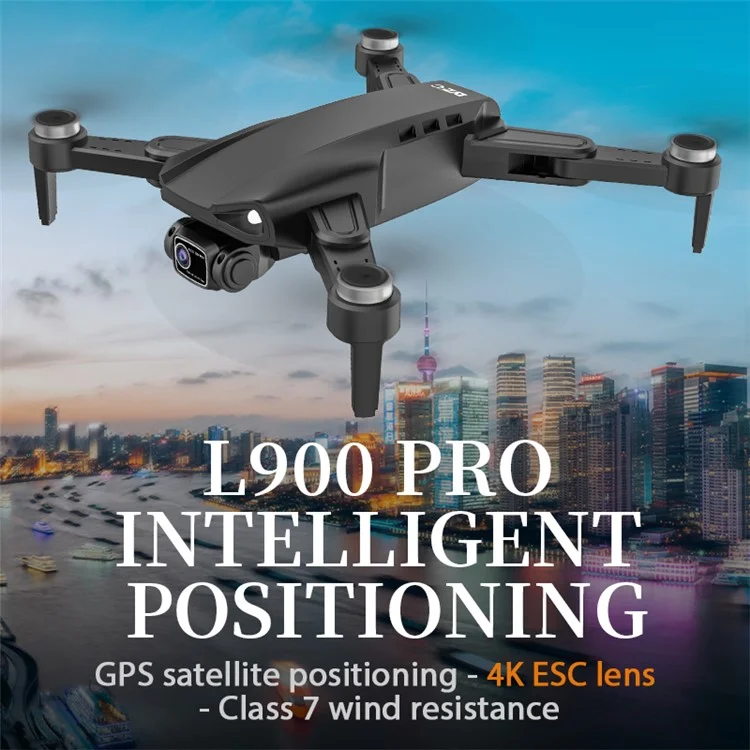 LYZ L900 PRO 4K Dual Camera HD RC Drone Brushless GPS  /  Image Follow RC Quadcopters with Storage Bag, Single Battery - Black