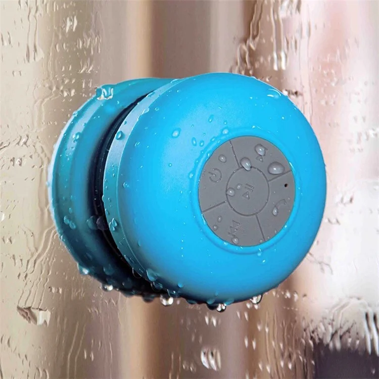 Suction Cup Mini Wireless Bluetooth Speaker Hands-free Call IPX4 Waterproof Shower Loudspeaker for iPhone 7/7 Plus etc. - Blue