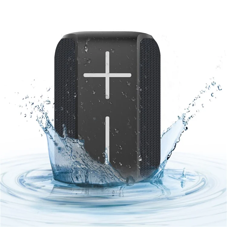 HOPESTAR P16 Portable Outdoor Rechargeable Waterproof Bluetooth Speaker FM Radio Wireless Music Subwoofer - Black