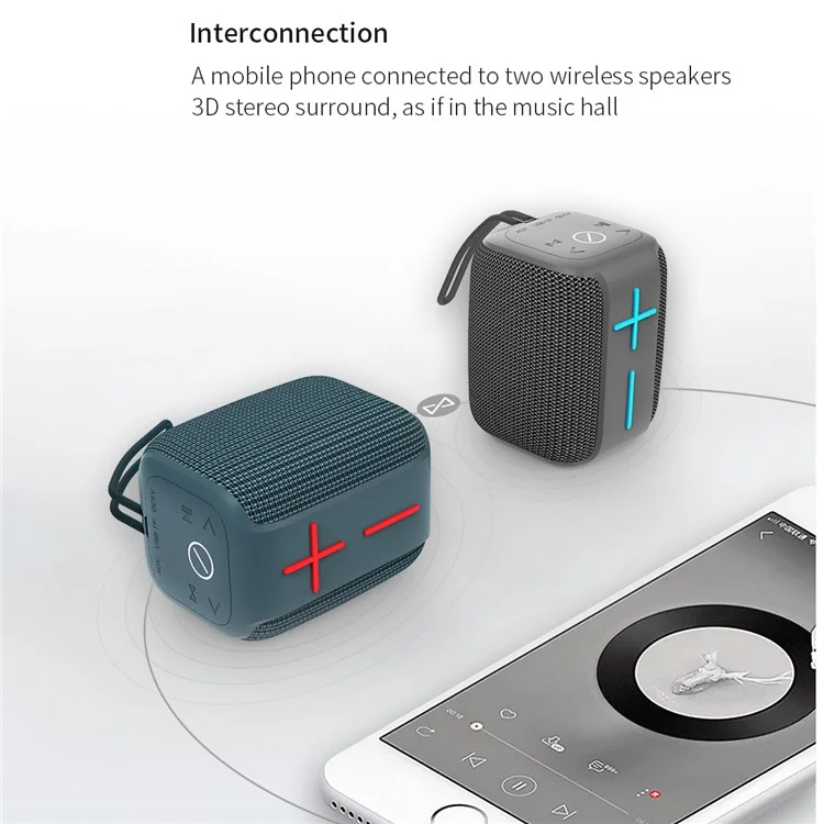 HOPESTAR P16 Portable Outdoor Rechargeable Waterproof Bluetooth Speaker FM Radio Wireless Music Subwoofer - Black