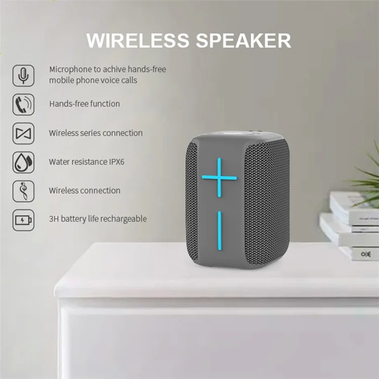 HOPESTAR P16 Portable Outdoor Rechargeable Waterproof Bluetooth Speaker FM Radio Wireless Music Subwoofer - Black