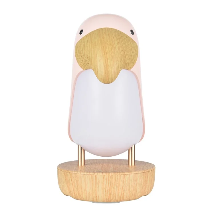 Toucan Bird Bluetooth Speaker Night Light Stepless Dimming LED Breathing Light Table Lamp - Pink