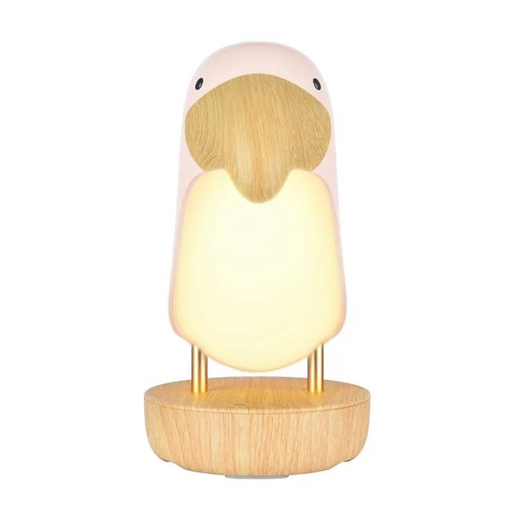 Toucan Bird Bluetooth Speaker Night Light Stepless Dimming LED Breathing Light Table Lamp - Pink