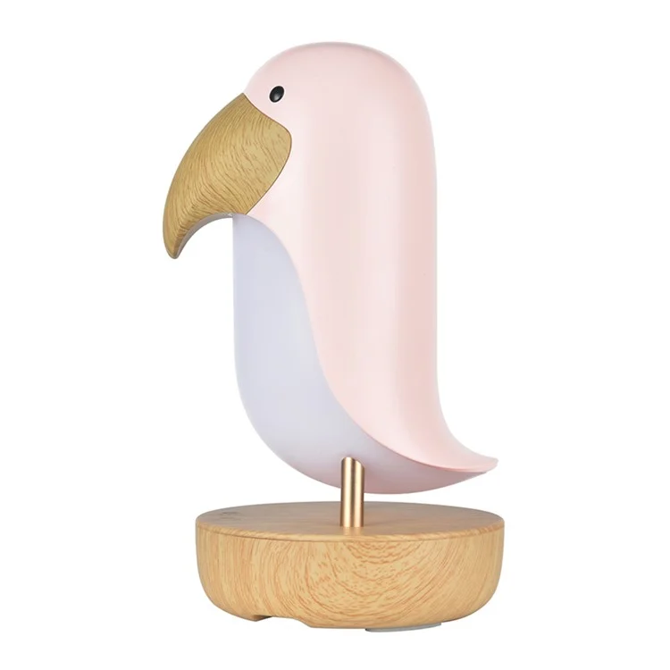 Toucan Bird Bluetooth Speaker Night Light Stepless Dimming LED Breathing Light Table Lamp - Pink