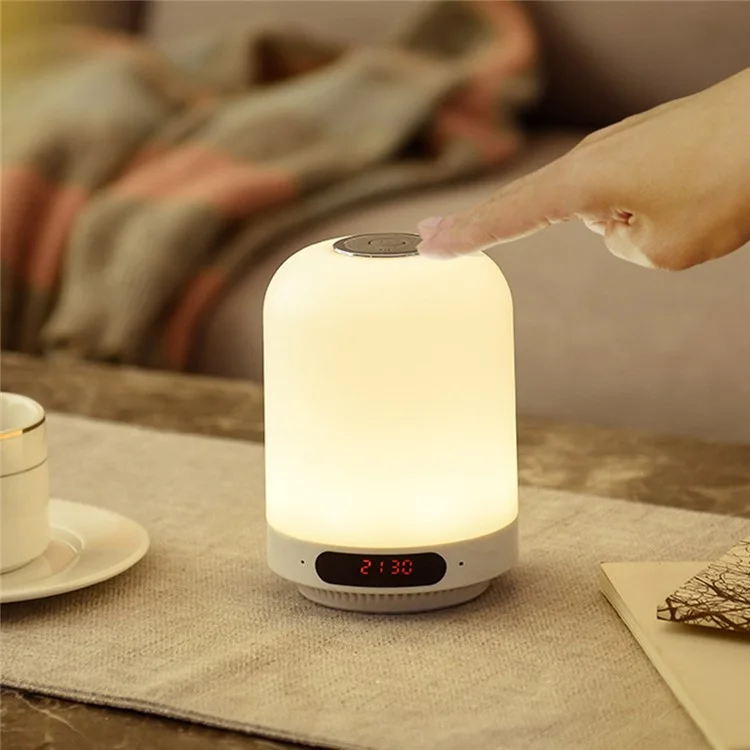 BT-LH2 Dimmable Night Light Bluetooth Speaker Touch Control Bedside Lamp Alarm Clock FM Radio