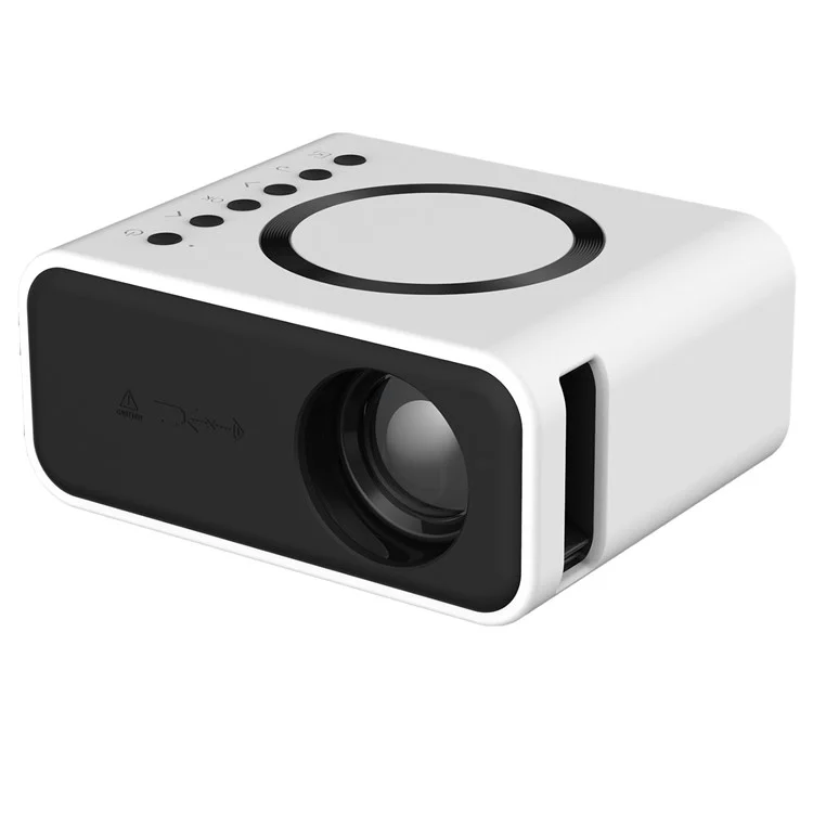 YT300 Mini Projector LED Smart TV Portable Home Theater Rich Interface Low Noise Internal Speaker - White / EU Plug