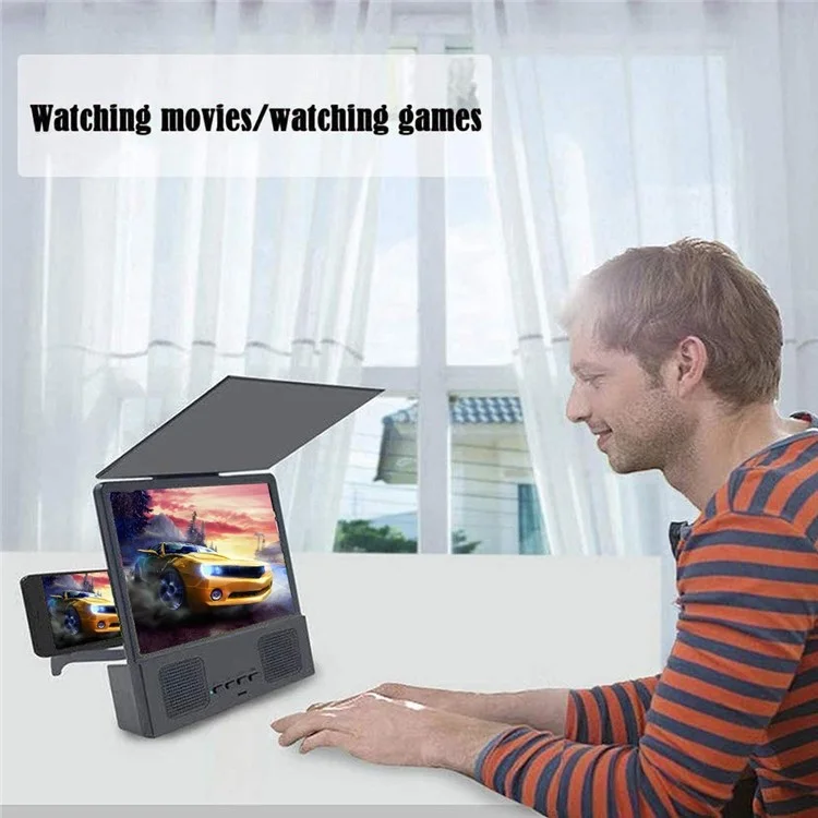 L8 Mobile Phone Screen Magnifier Wireless Bluetooth Speaker Video Magnifying Subwoofer with Photo Frame Function