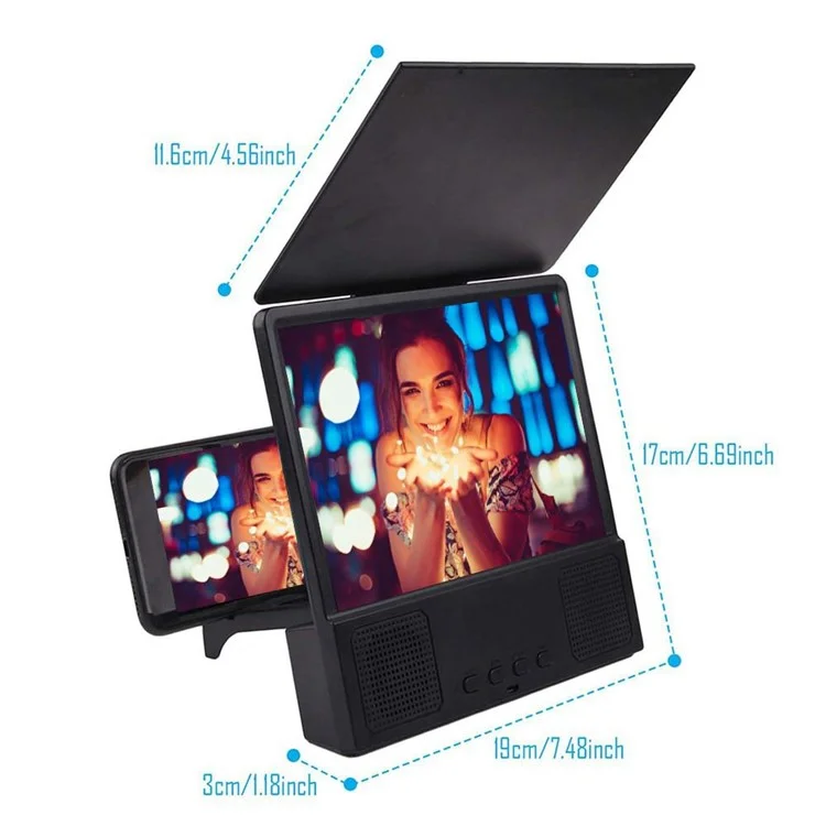 L8 Mobile Phone Screen Magnifier Wireless Bluetooth Speaker Video Magnifying Subwoofer with Photo Frame Function