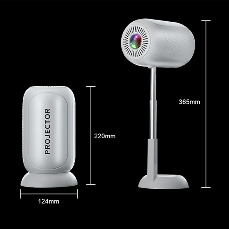 TS-6 1+8G Hidden Retractable Bracket HD Video Mini Projector WiFi Home Theater Projecting Device - US Plug