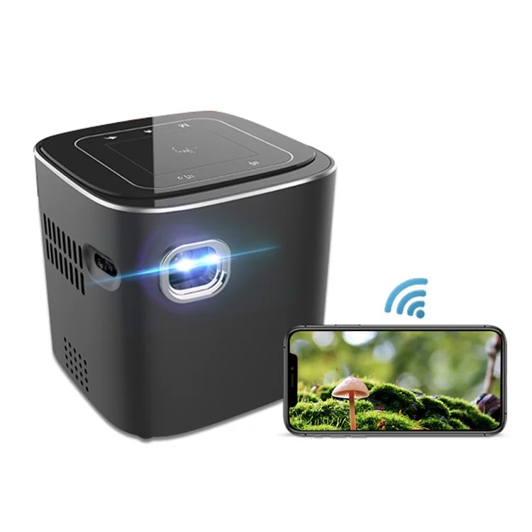 HOTACK D048A Screen-Mirroring Full HD Projector Portable Android 7.1.2 854*480 0.2'' DMD 1.35:1 Throw Ratio Home Smart Projector - US Plug