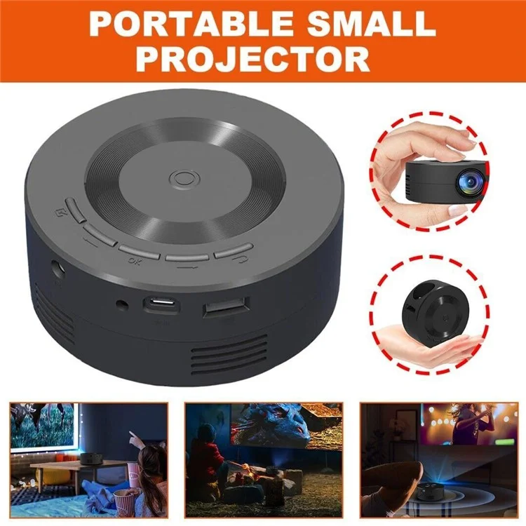 E60 Home Theater Mini USB Movie Projector with Wired Screen Mirroring for Smartphones