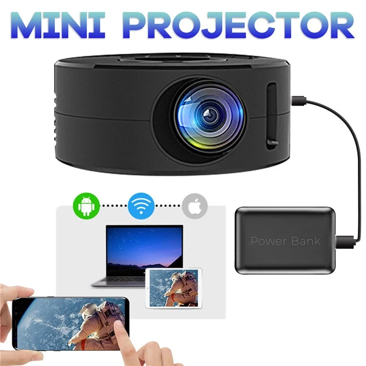 E60 Home Theater Mini USB Movie Projector with Wired Screen Mirroring for Smartphones