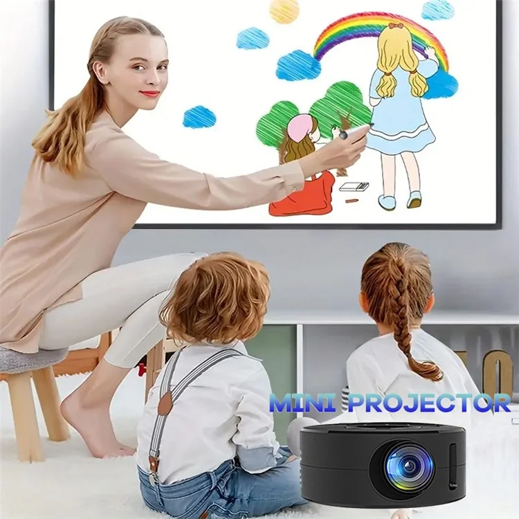 E60 Home Theater Mini USB Movie Projector with Wired Screen Mirroring for Smartphones