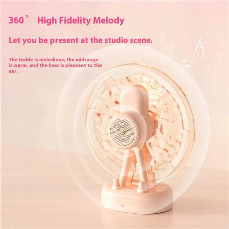 ZAY-L07 Ferris Wheel Water Ripple Bluetooth Speaker Atmosphere Colorful Light Creative Mini Speaker Home Decor - Pink