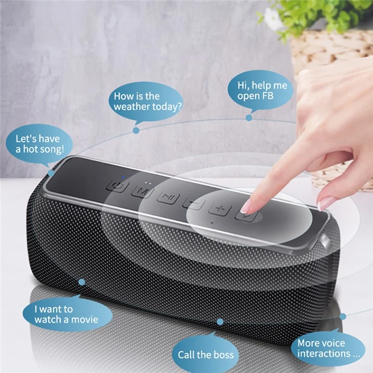 V7 Pro 60W Wireless Bluetooth 5.0 Bass Speaker Rechargeable Waterproof Subwoofer - Black