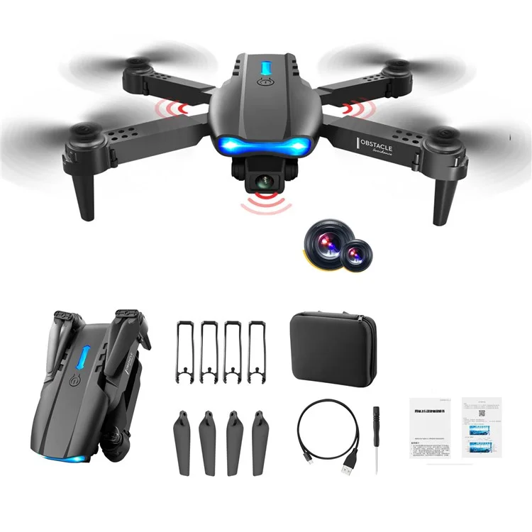 K3 Dual 4K Cameras Professional Foldable G-Sensor Quadcopter Three-Side Obstacle Avoidance Drone Aircraft - Black