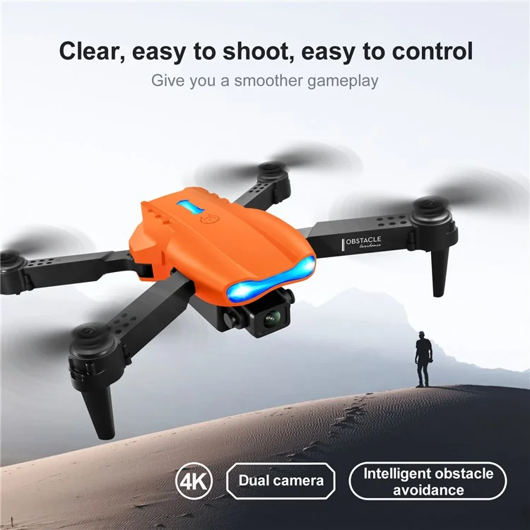 K3 Dual 4K Cameras Professional Foldable G-Sensor Quadcopter Three-Side Obstacle Avoidance Drone Aircraft - Black