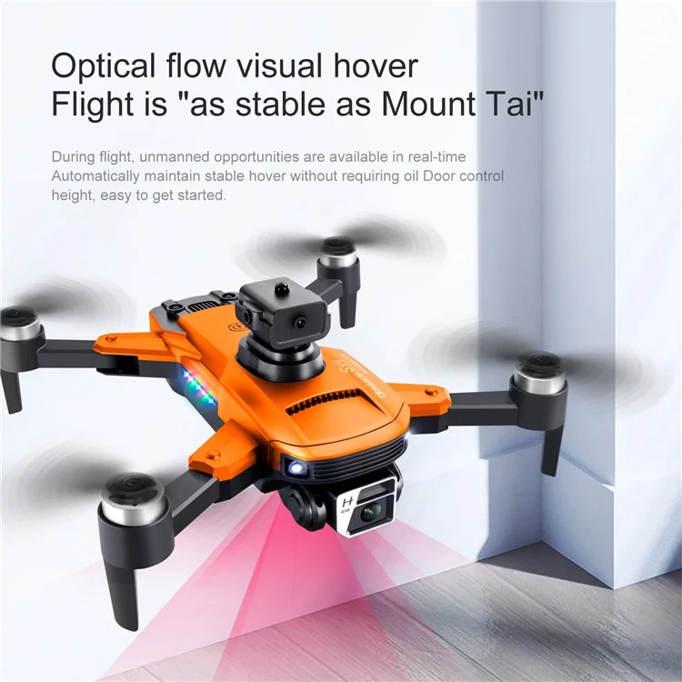 S99 MAX 8K Folding Optical Flow RC Drone Brushless 4-Way Obstacle Avoidance 480P Camera Quadcopter Aircrafts with 1 Battery - Dark Grey