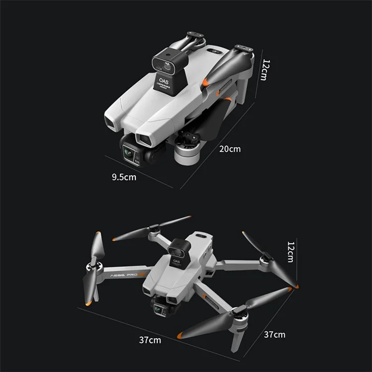 AE86 Pro Max 3-axis Gimbal Obstacle Avoidance RC Drone 2K 5G Digital Image Transmission Dual Lens GPS Aircraft, 3 Batteries - Grey