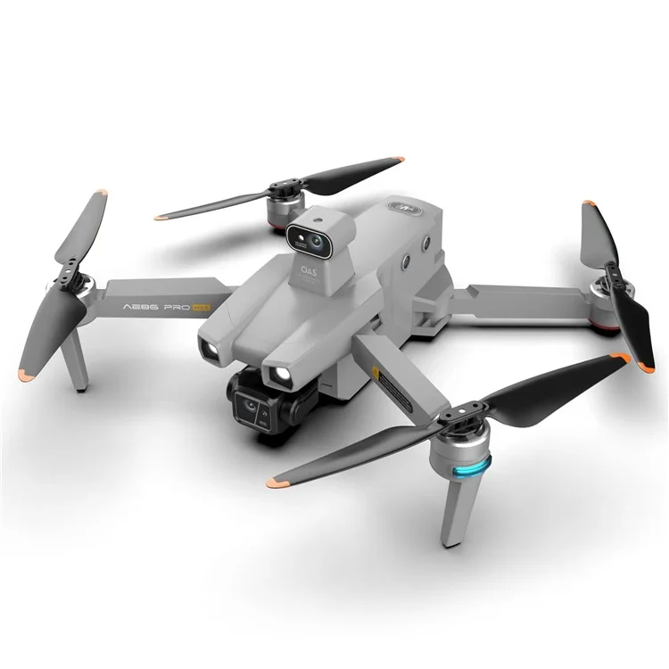 AE86 Pro Max 3-axis Gimbal Obstacle Avoidance RC Drone 2K 5G Digital Image Transmission Dual Lens GPS Aircraft, 3 Batteries - Grey