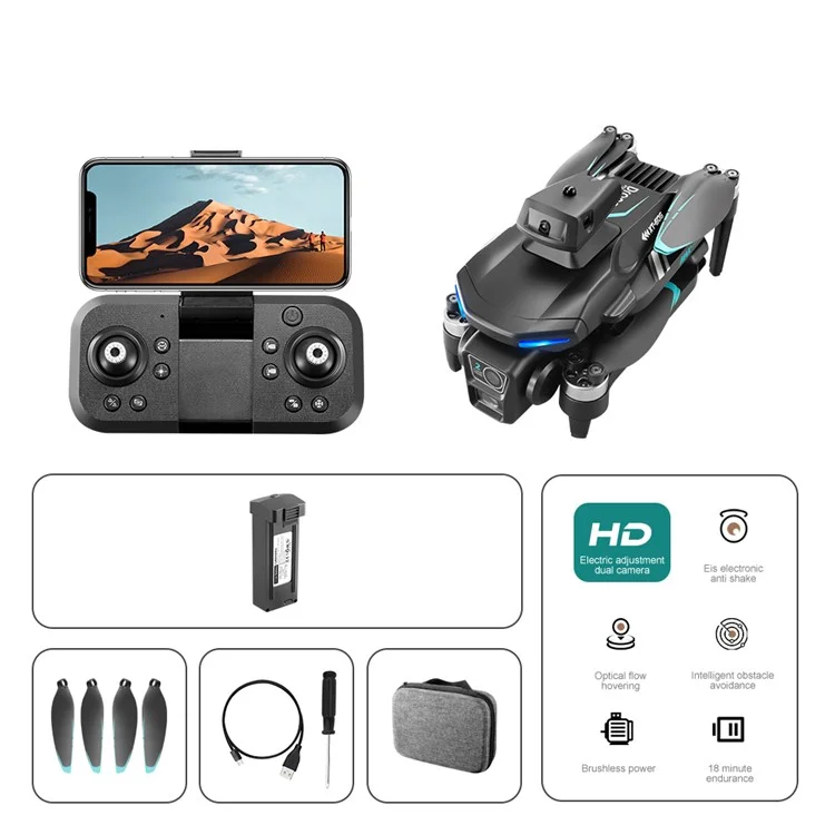 XT606 720P Camera 2.4G WiFi FPV Dual Axis Gimbal Brushless Foldable RC Drone, with 1 Battery