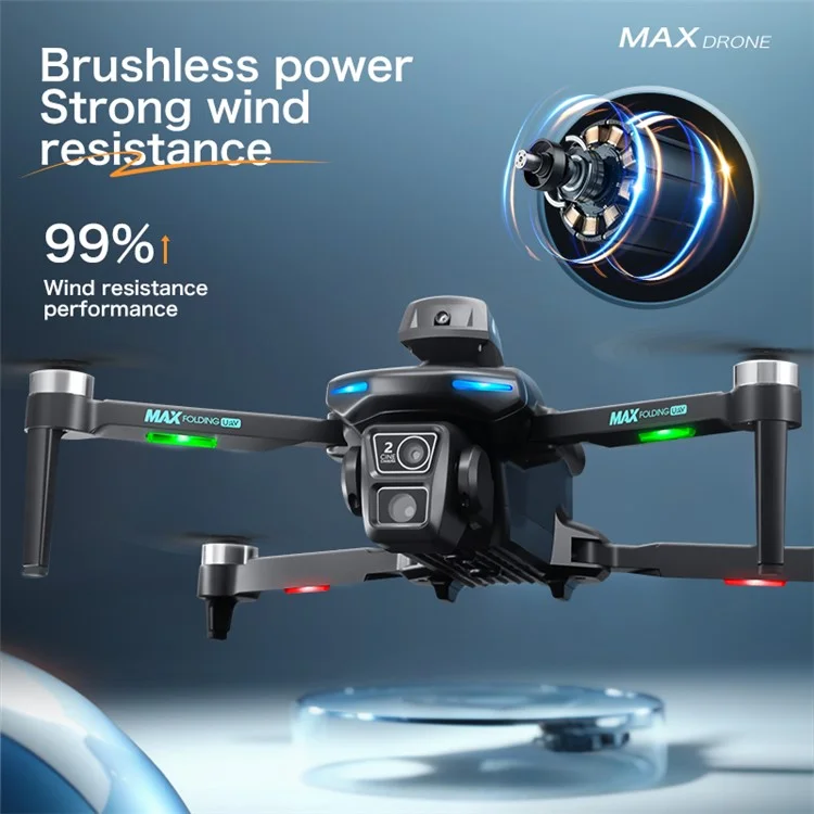 XT606 720P Camera 2.4G WiFi FPV Dual Axis Gimbal Brushless Foldable RC Drone, with 1 Battery