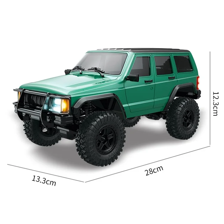 C8809 Simulation High Chassis Off-Road Climbing Car 4WD Shock-Absorbing Remote Control Car Toy, 1 Battery - Green