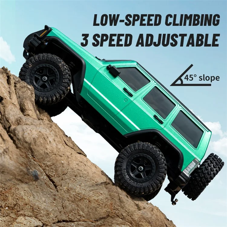 C8809 Simulation High Chassis Off-Road Climbing Car 4WD Shock-Absorbing Remote Control Car Toy, 1 Battery - Green