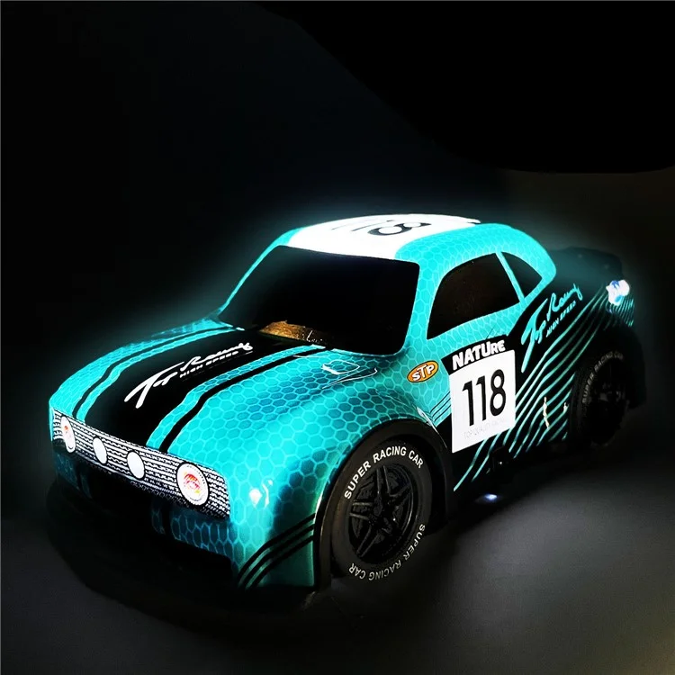 Q242 1 / 24 2WD RC Racing Car Cool Light Remote Control Car Children Toy - Cyan