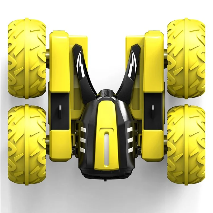 G03080R Children Deformable Electric RC Car Four-wheel Drive Stunt Car Double-sided Vehicle Toy - Yellow