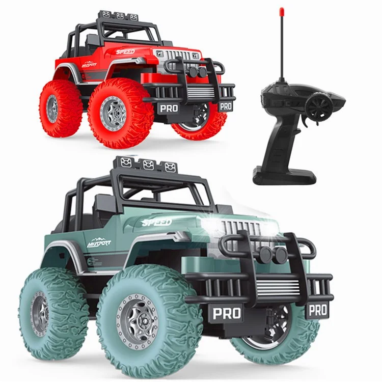 6085 1 / 18 Scale 20km / h RC Car 4-Channel Climbing Off-Road Vehicle Remote Control Racing Car Toy with Light for Kids - Green