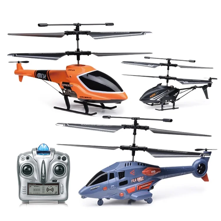 2.4G Remote Control LED Light Airplane Electric Helicopter Altitude Hold Aircraft Model Kids Toy - Orange