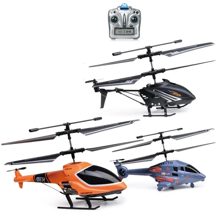 2.4G Remote Control LED Light Airplane Electric Helicopter Altitude Hold Aircraft Model Kids Toy - Orange