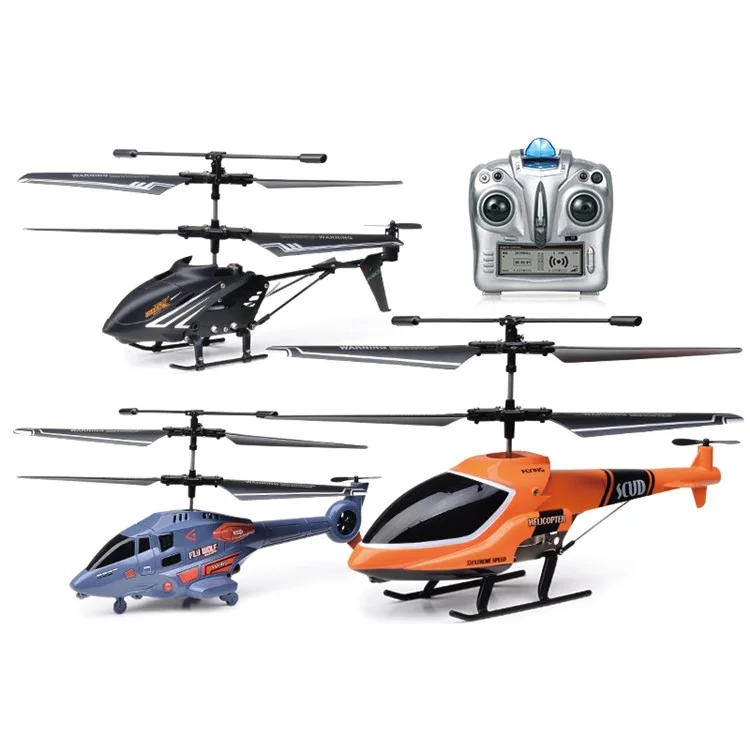 2.4G Remote Control LED Light Airplane Electric Helicopter Altitude Hold Aircraft Model Kids Toy - Orange