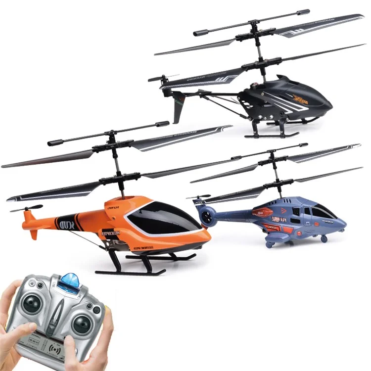 2.4G Remote Control LED Light Airplane Electric Helicopter Altitude Hold Aircraft Model Kids Toy - Orange