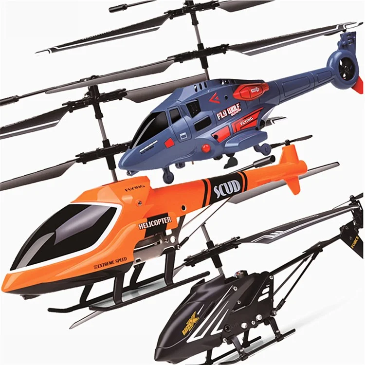 2.4G Remote Control LED Light Airplane Electric Helicopter Altitude Hold Aircraft Model Kids Toy - Orange