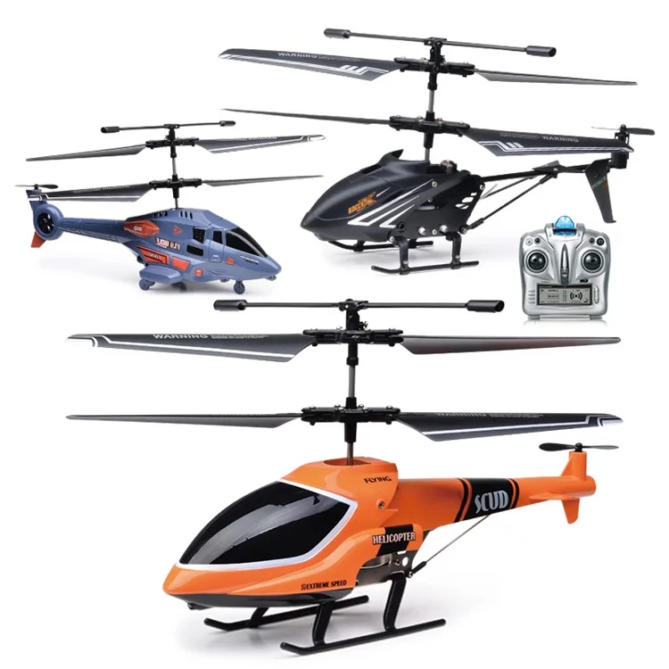 2.4G Remote Control LED Light Airplane Electric Helicopter Altitude Hold Aircraft Model Kids Toy - Orange