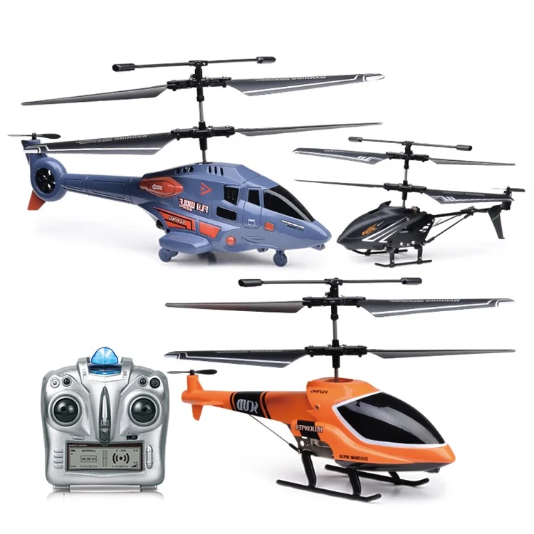 2.4G Remote Control LED Light Airplane Electric Helicopter Altitude Hold Aircraft Model Kids Toy - Orange