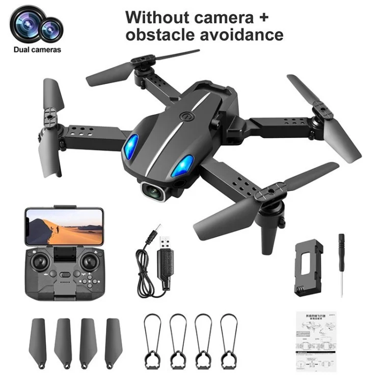 KY907 Mini Drone 4K HD Camera Dual Lens Obstacle Sensing 15 Mins Flight Time Quadcopter Aircraft - Black/No Camera